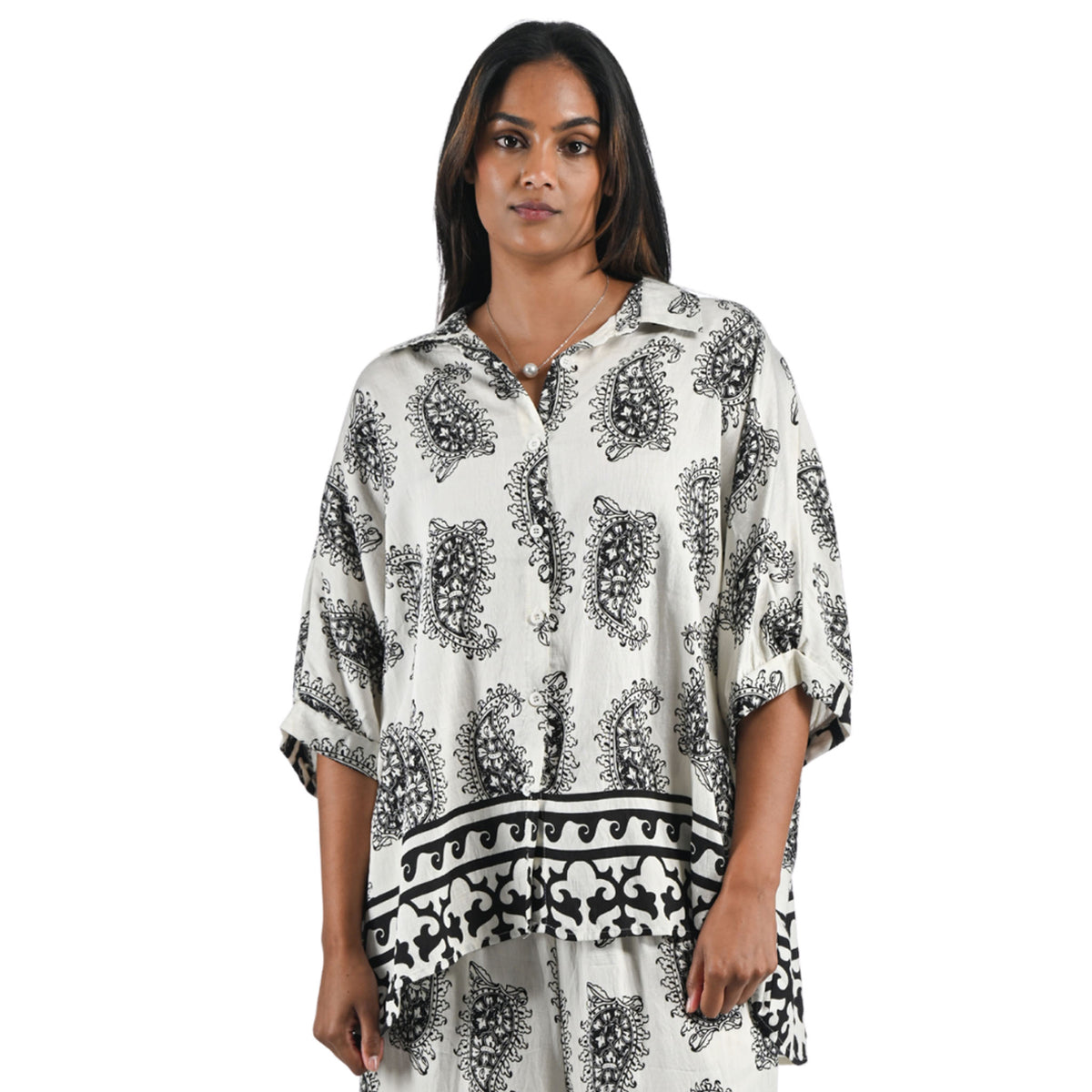 Giant paisley print boxy shirt