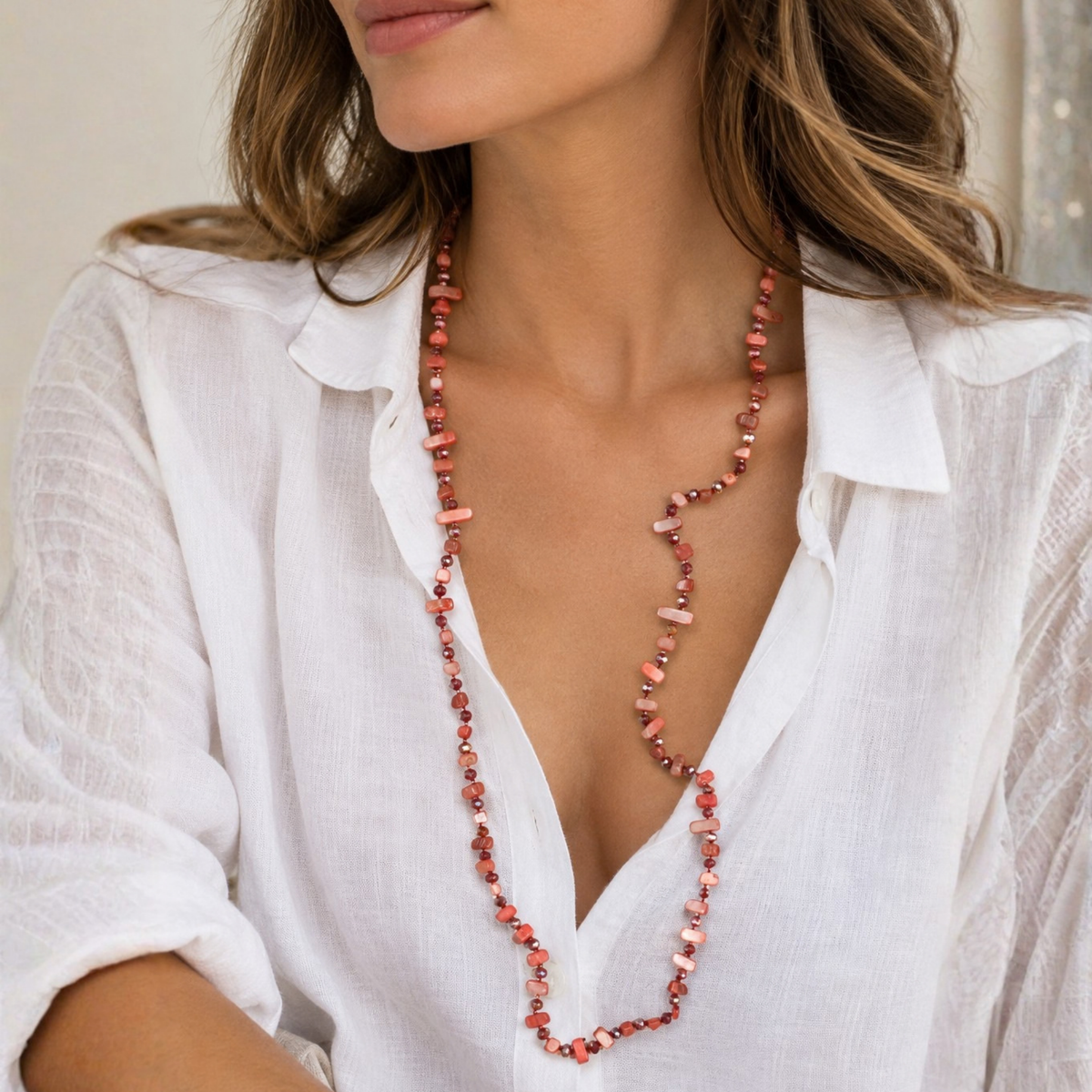 Glass beaded necklace