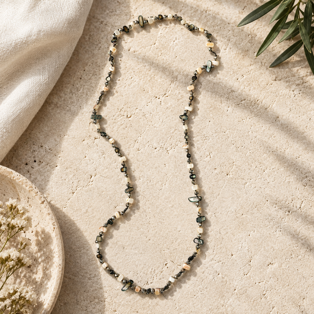 Glass beaded necklace