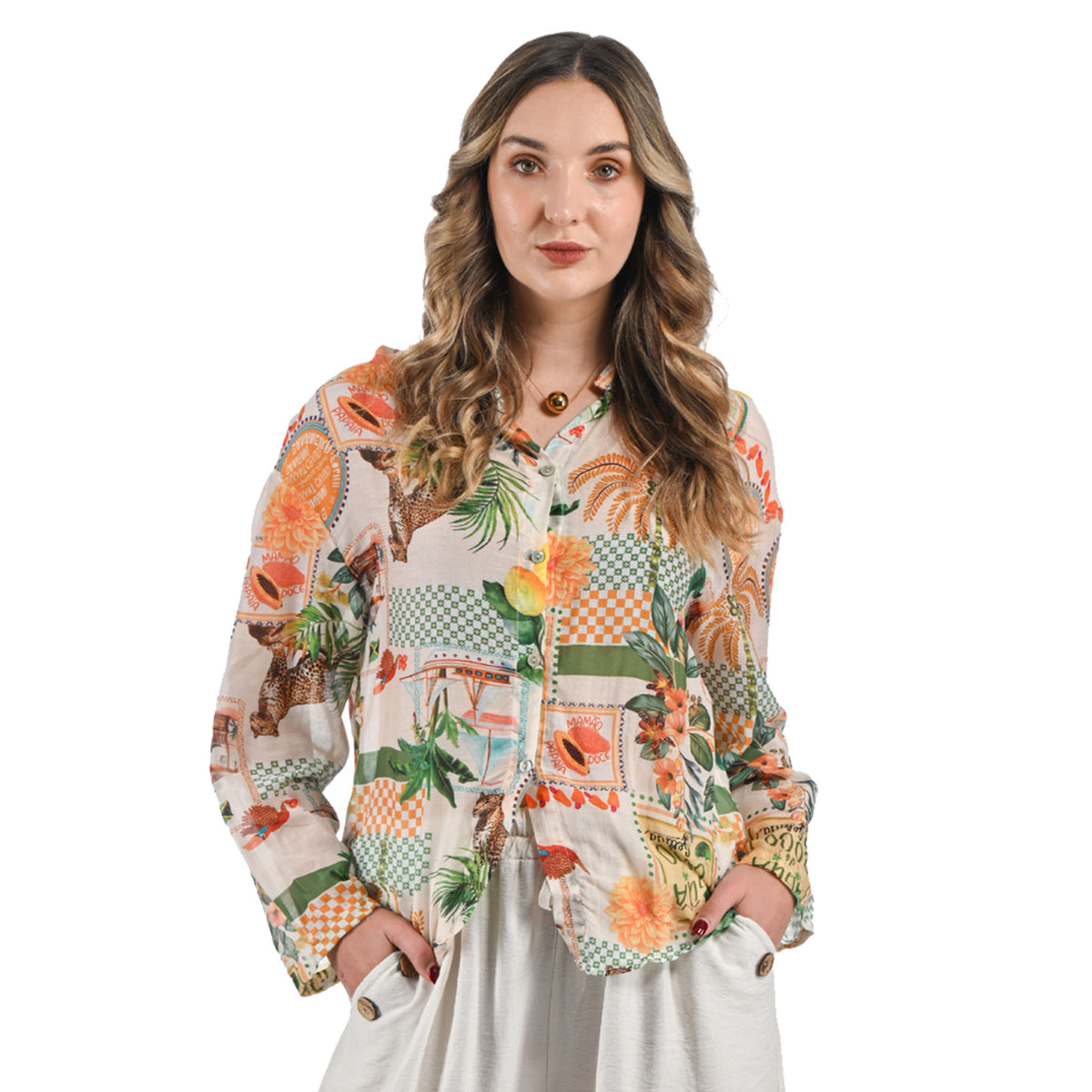 Tropical leopard print shirt