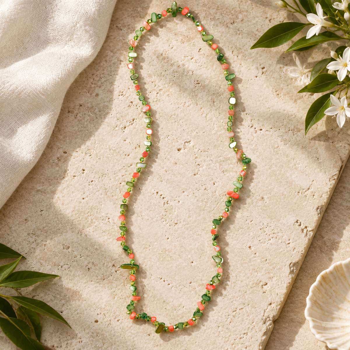 Glass beaded necklace