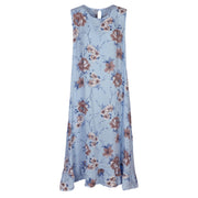 Rose print linen maxi dress'