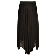 Double layered raw edge swing skirt