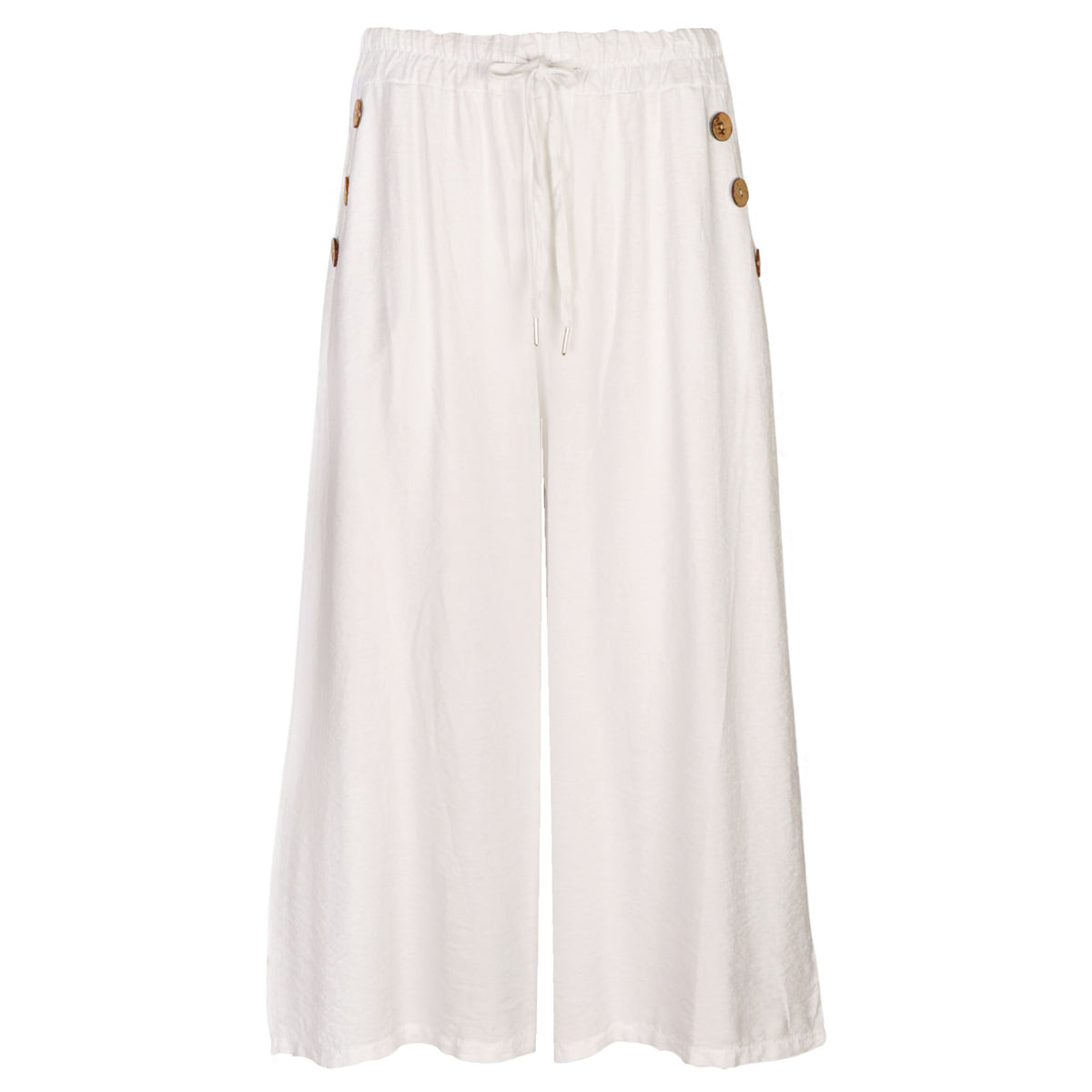 3 Buttons cropped wide leg pant