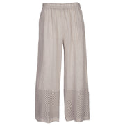 Crochet border linen pant