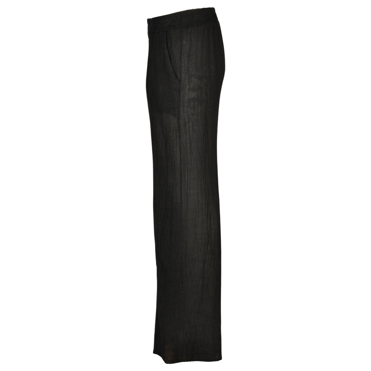 Button detail front slit linen mix pant