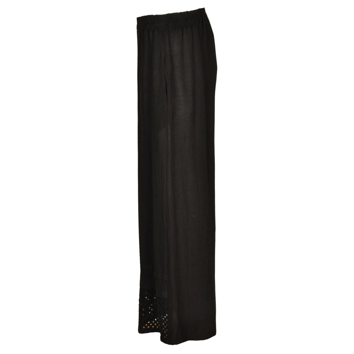 Crochet border linen mix pant