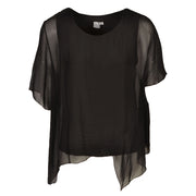 Asymetrical double layered silk top