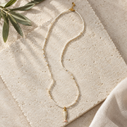 Fish pendant smokey beaded necklace