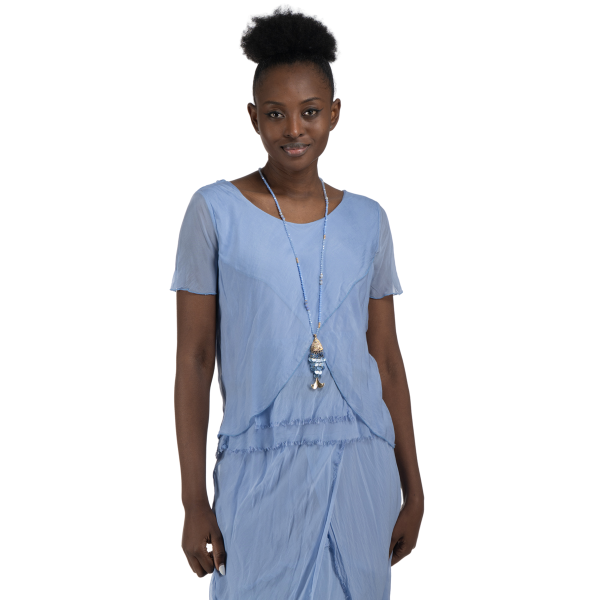 Double Layered silky drape top