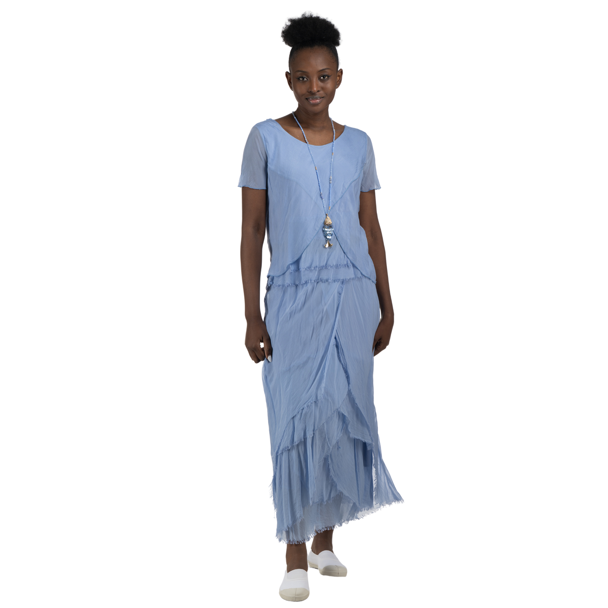 Double Layered silky drape top