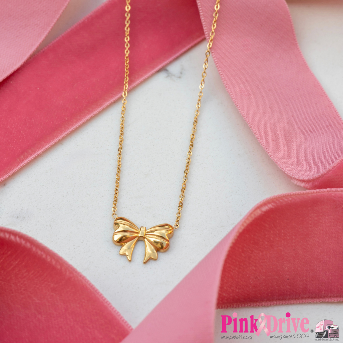 Nicci X PinkDrive bow necklace