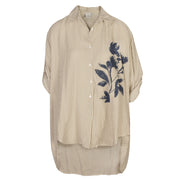 Giant flower striped shirt