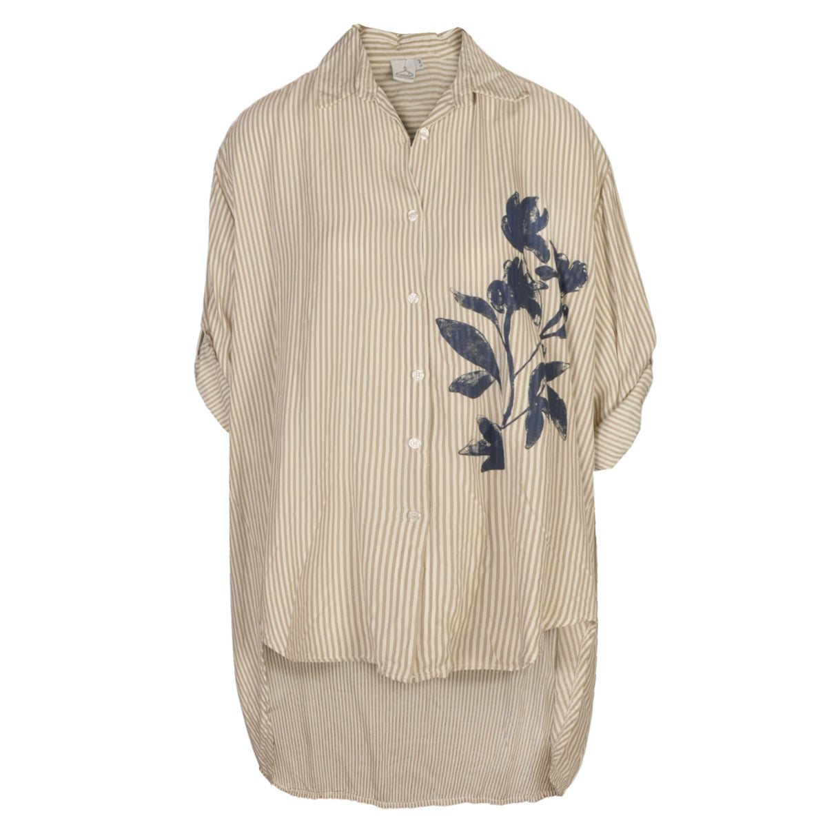 Giant flower striped shirt