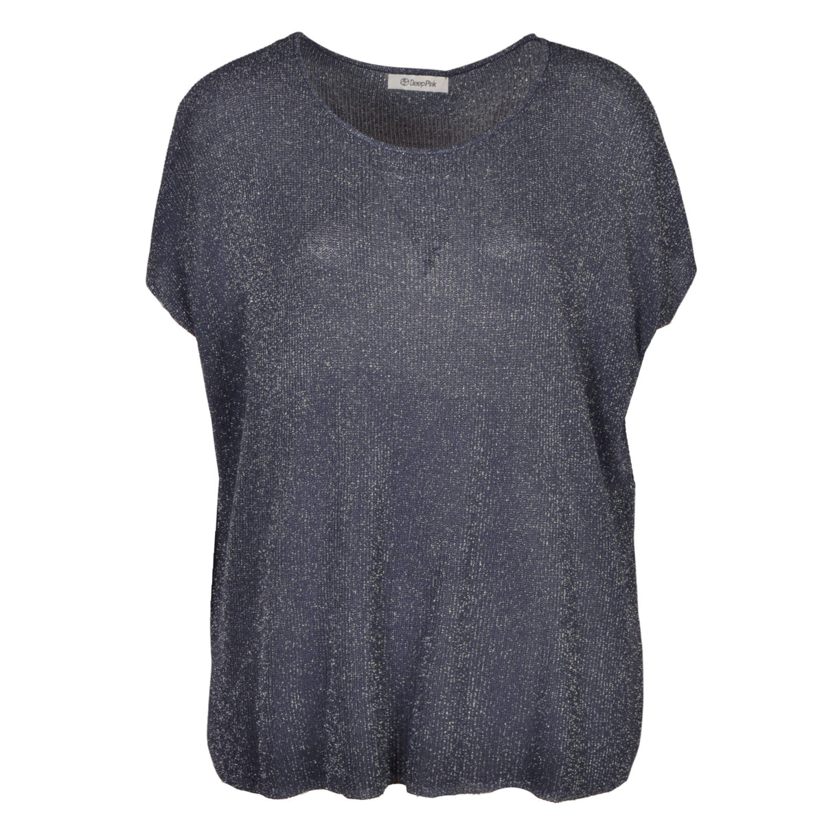 Ribbed lurex boxy top