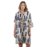 Geometric print shirt dress