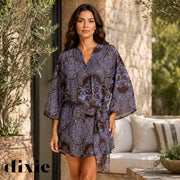 Dixie heraldic palm dring front tie dress