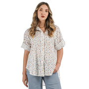 Polka dot print oversized shirt