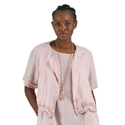 Double frill border linen jacket