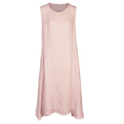 Double frill border linen maxi dress