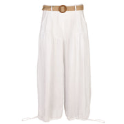 Belted bubble linen pant