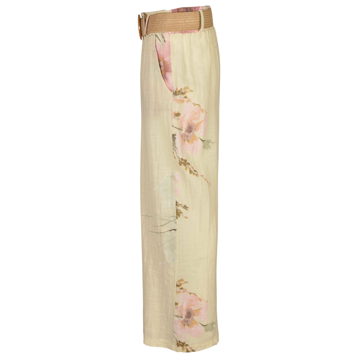 Giant daisy print belted pant