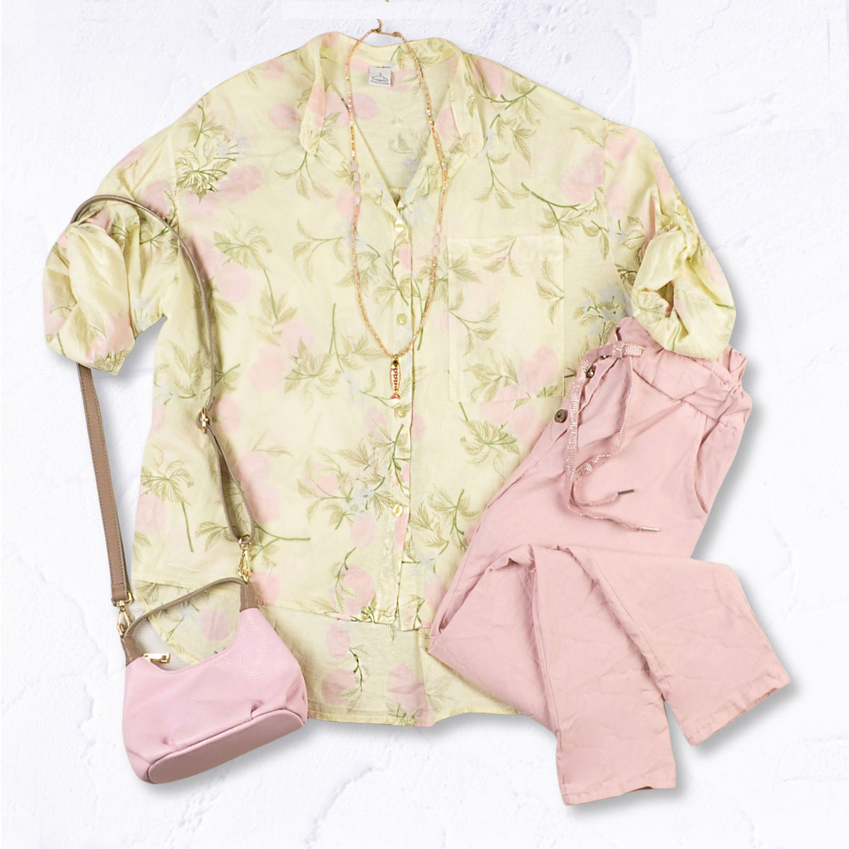 Peach print shirt