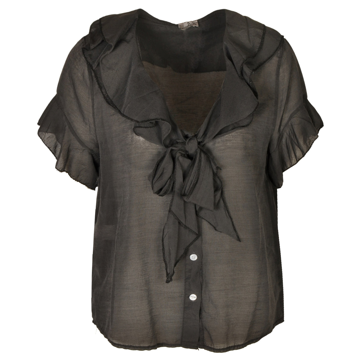 Frill collar bow shirt