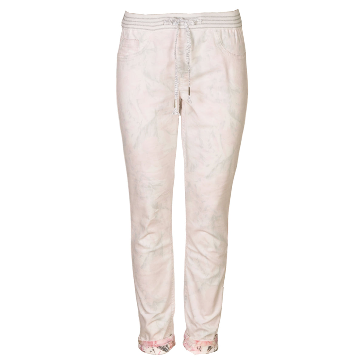 Reversible lurex floral waistband pant
