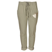 Flock glitter heart pant