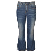 Washed crop bootleg jean