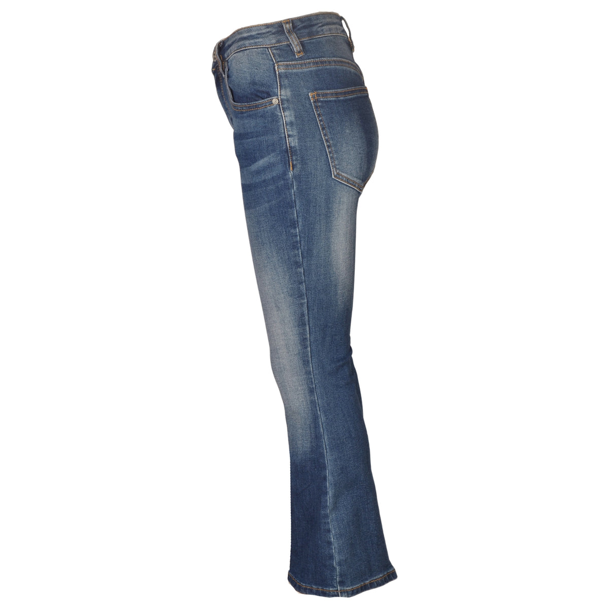 Washed crop bootleg jean