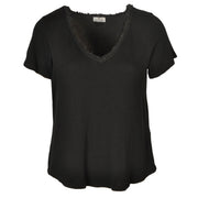 Fringe neck line t-shirt