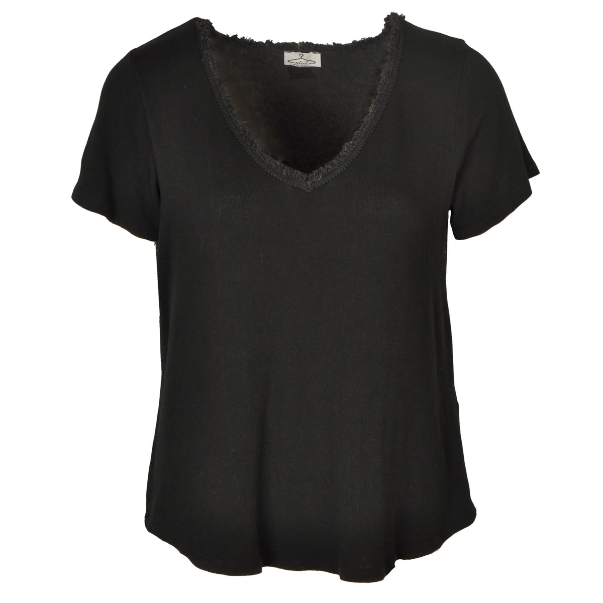 Fringe neck line t-shirt