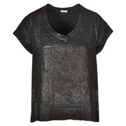 Two textured linen mix shimmer top