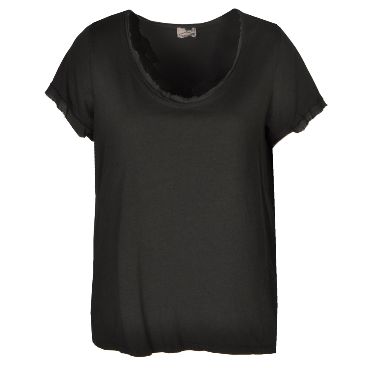 Raw edge basic tee