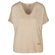 Overdyed self stripe knit top