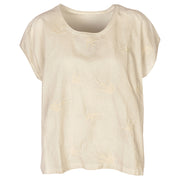 Overdyed 2 textured swallow embroidered top