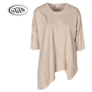 Cocoon asymetric raw-edge sweat top