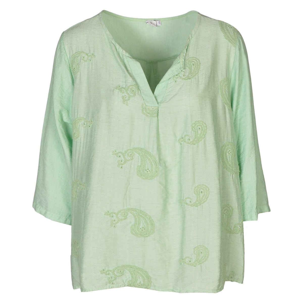 Embroidered paisley long shirt