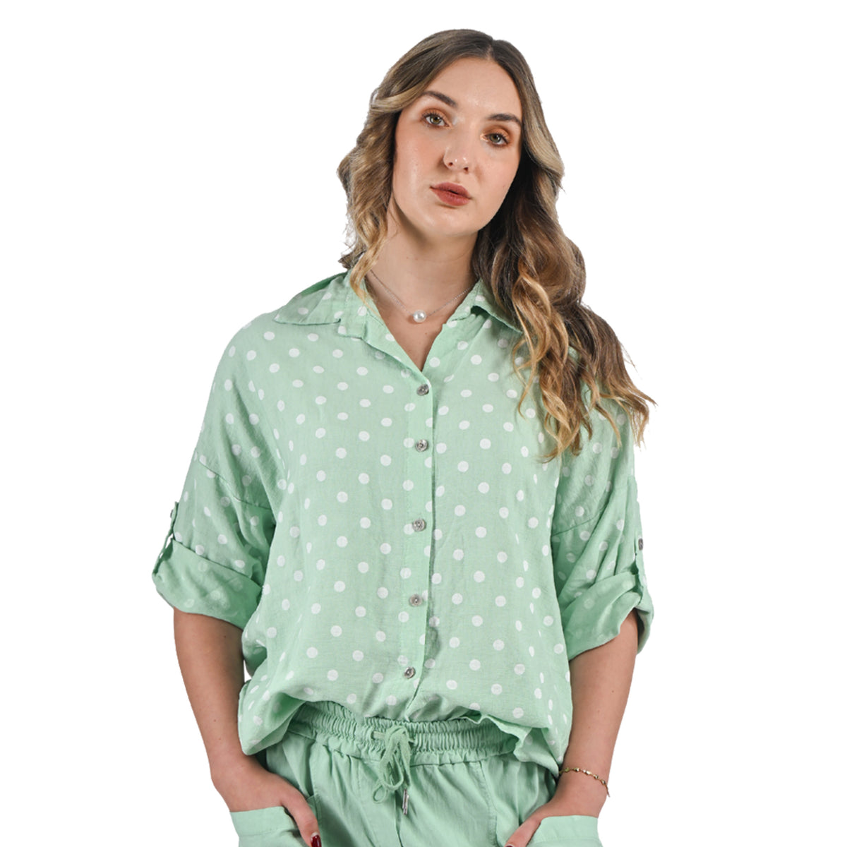 Polka dot long shirt