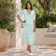 Double layer tiered silk dress