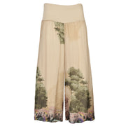 Tree print bubble silk pant