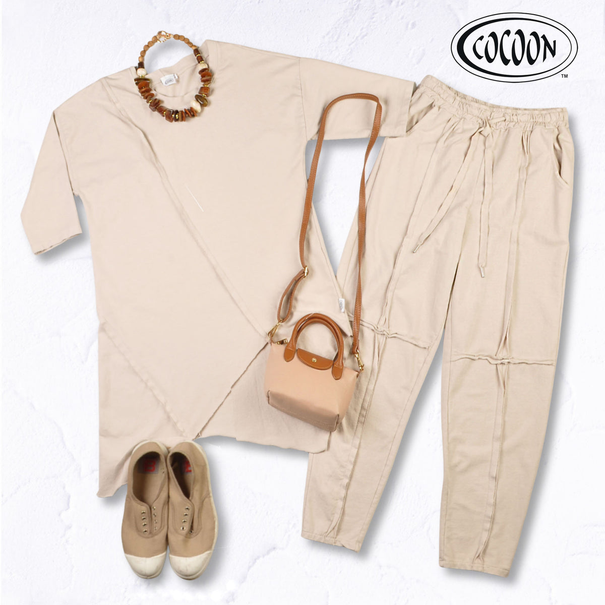Cocoon asymetric raw-edge sweat top