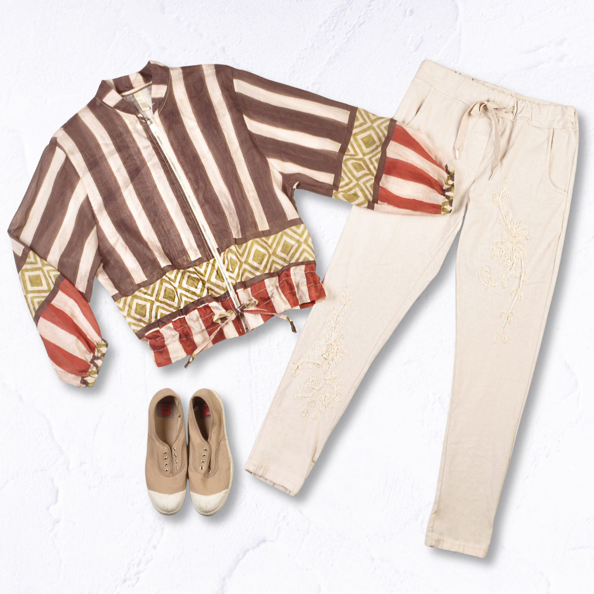 Stripe print bomber