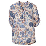 Oversized provincial print placket shirt