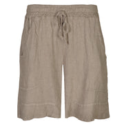 Tuck linen shorts