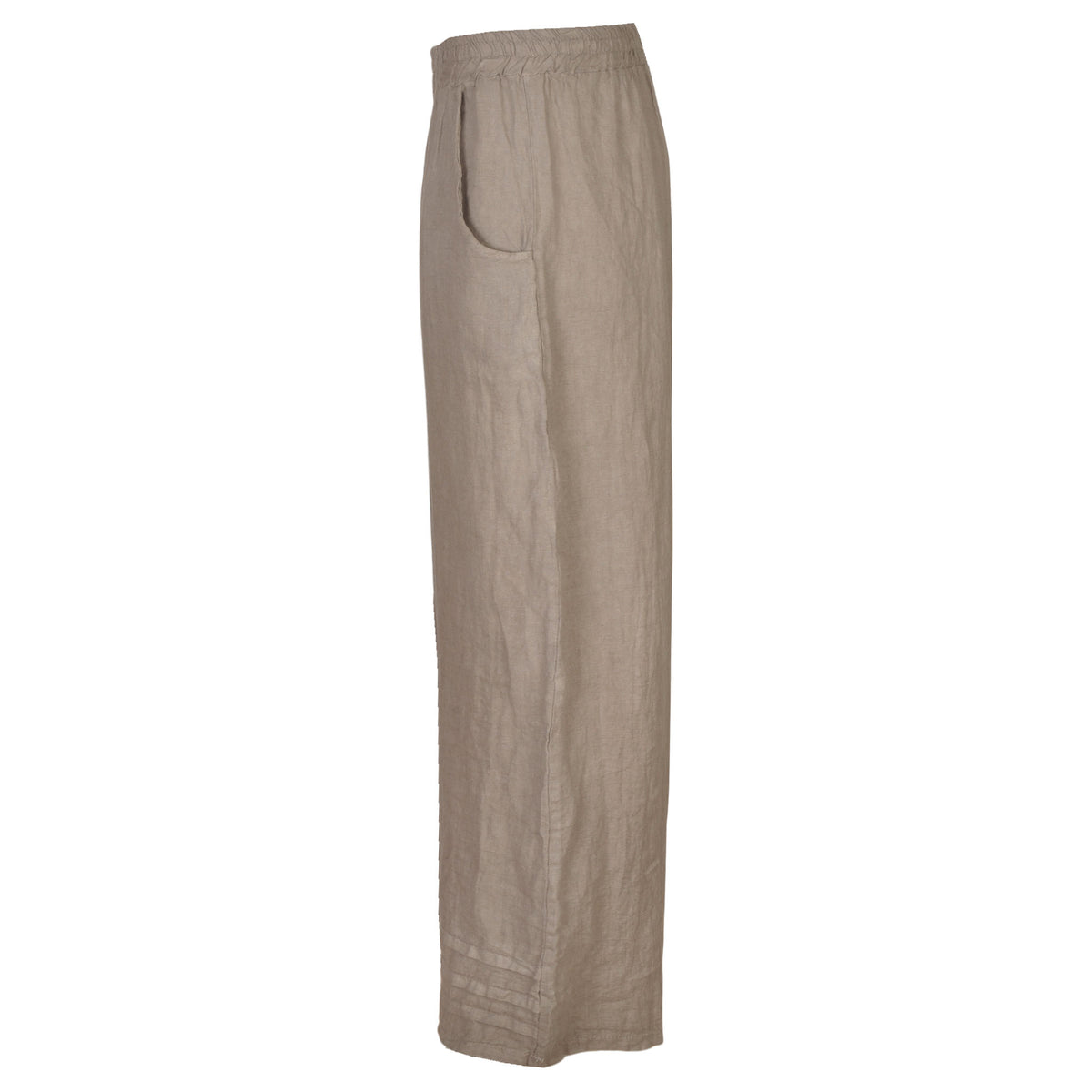 Tuck wide leg basic linen pant