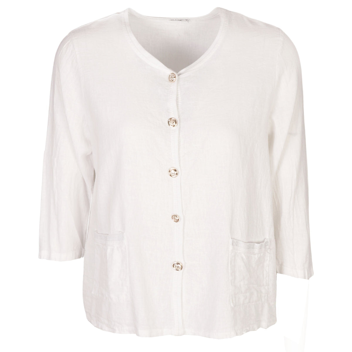 Linen rib button detail cardi