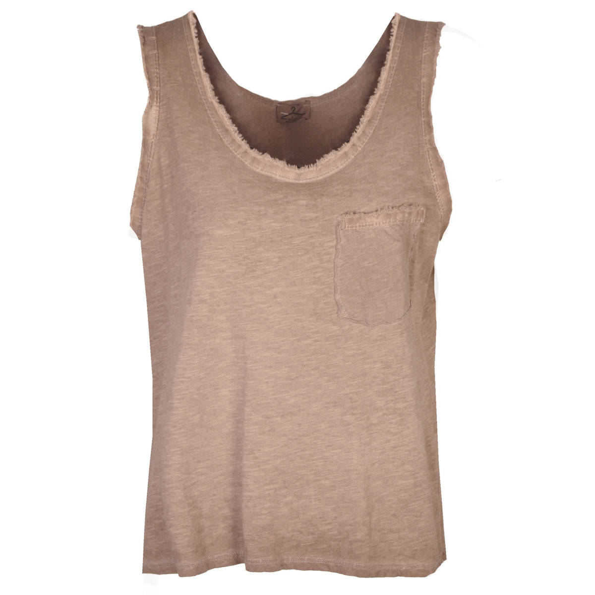 Raw-edge overdyed tank top